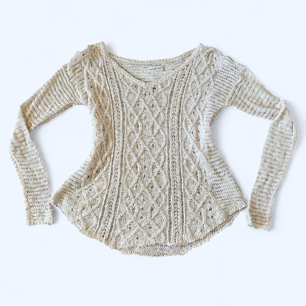 Abercrombie-fitch Women's Pink and White Jumper